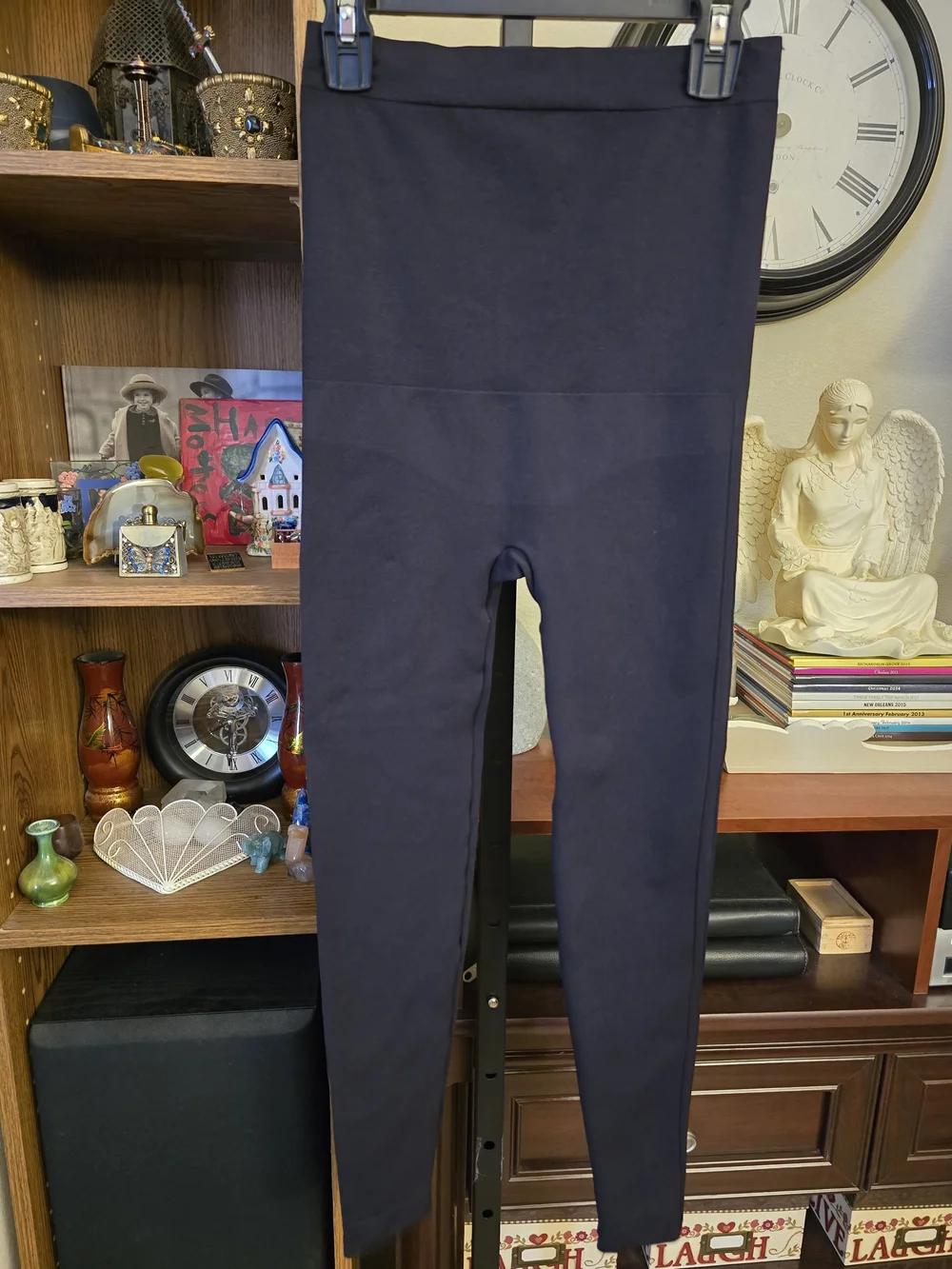SPANX Black High Rise Shaping Leggings Tummy Control Skinny Stretch Size Small